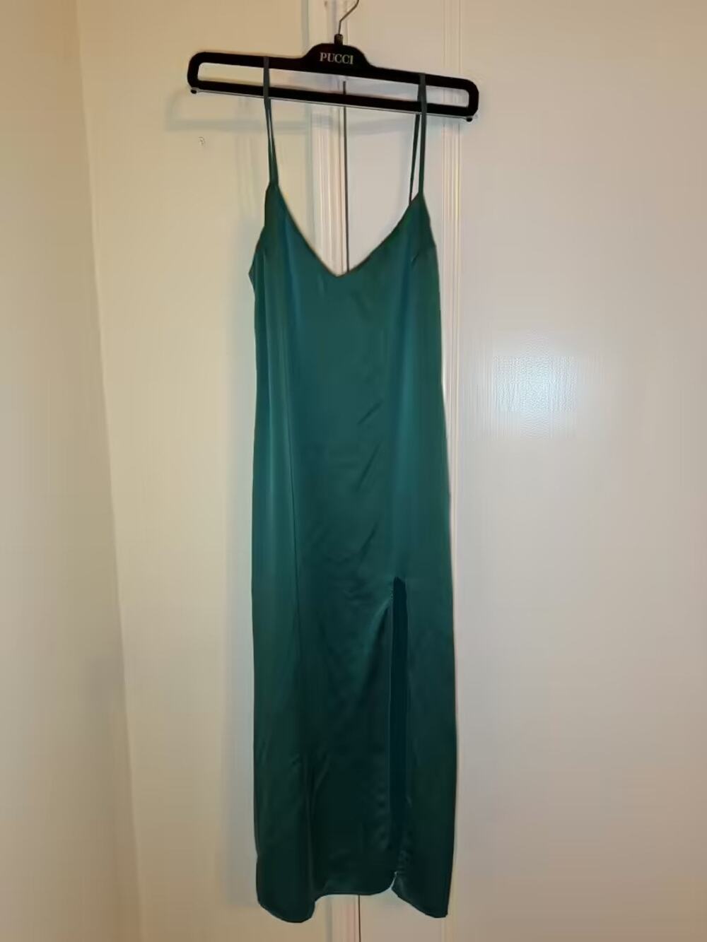 Reformation Crimini Silk Midi Slip Dress Green Size S